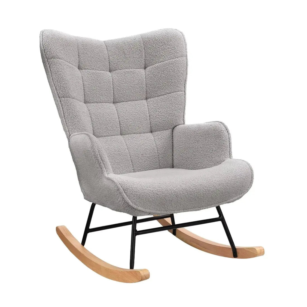 briar ultra soft teddy nursing chair colour grey angle