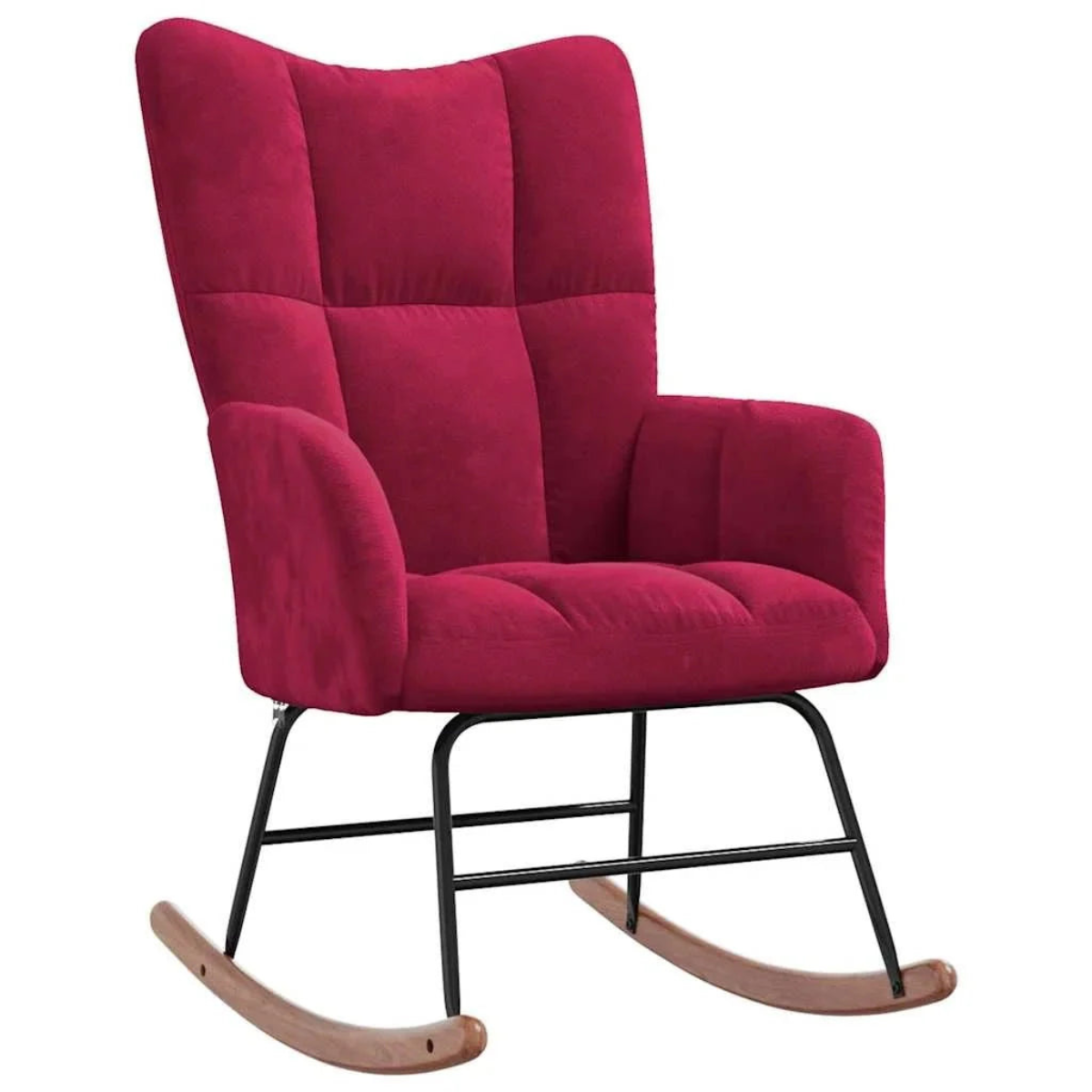 Red rocking chair with a white background