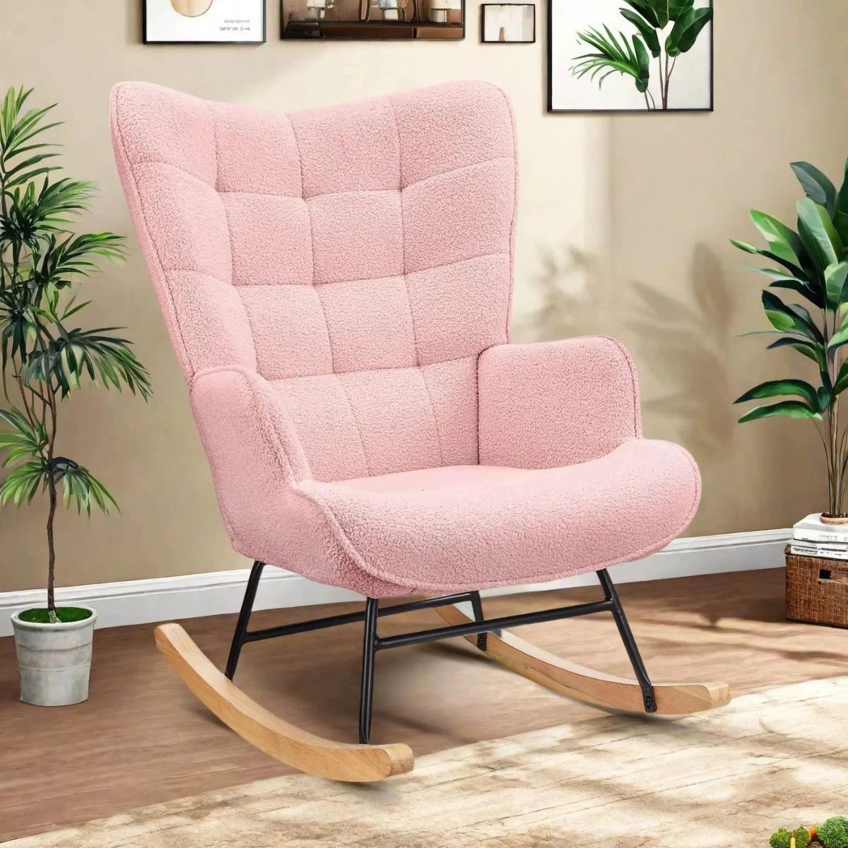 briar ultra soft teddy nursing chair pink studio