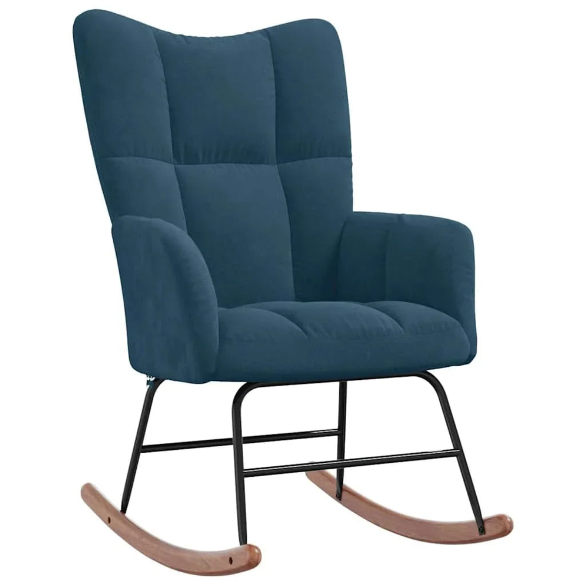 Blue rocking chair with a white background