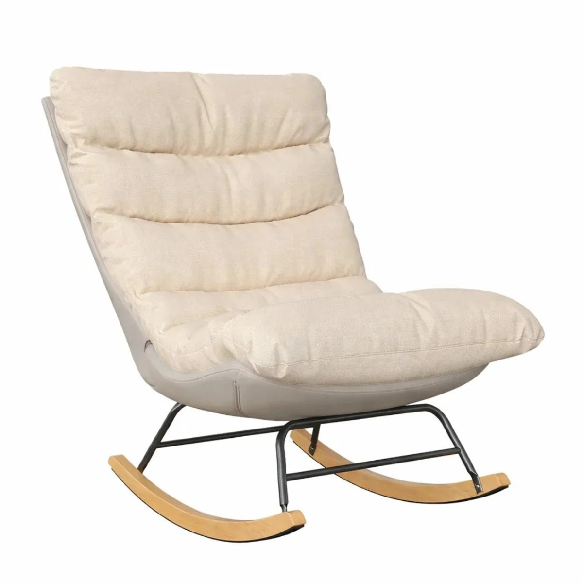 Beige rocking chair with a white background